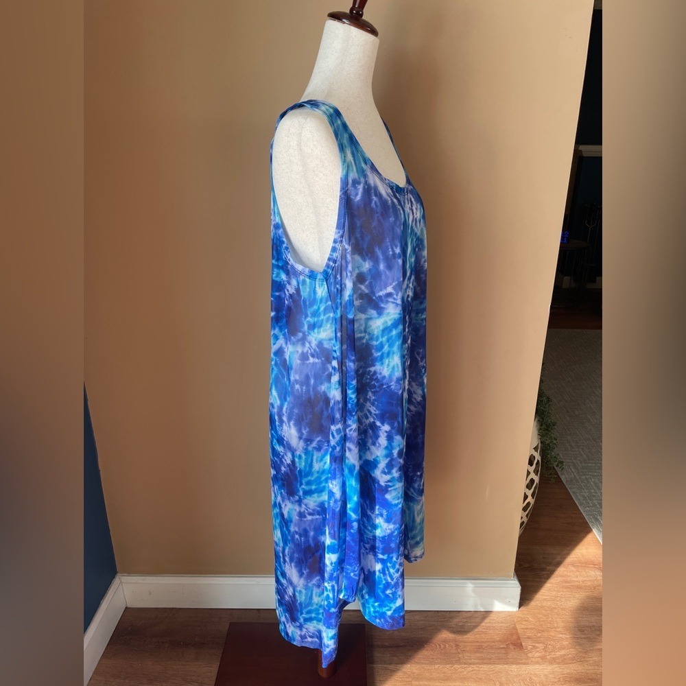 Swimsuits For All Bathing Suit Cover Up Size 18/20 Sheer Blue Plus Size Long - Picture 4 of 9